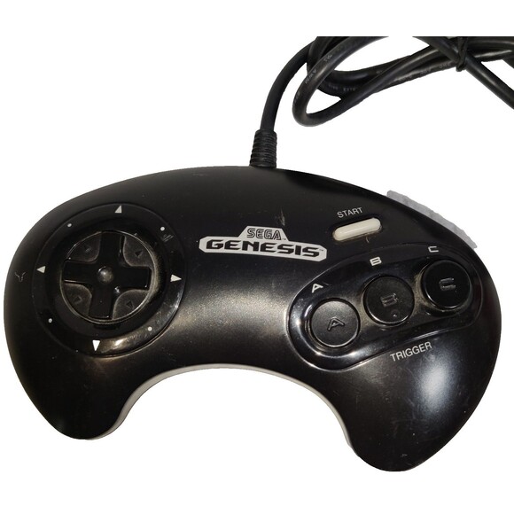 OEM Vintage Sega Genesis 1650 3-Button Controller Black untested 6ft Pre Owned - Picture 2 of 11